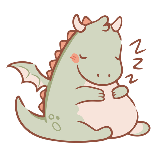 Baby dragon kawaii sleeping PNG Design