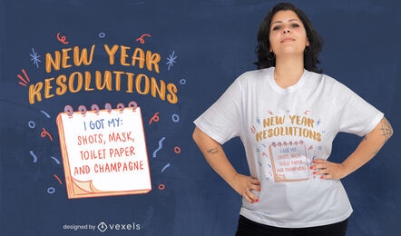 Funny new year resolutions t-shirt design