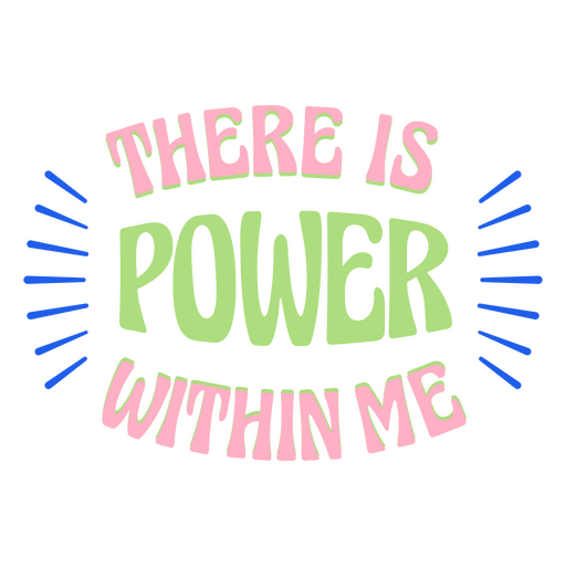 Power motivational quote lettering