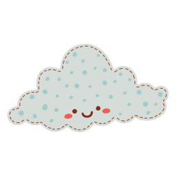 Linda nube punteada blanca Diseño PNG