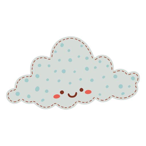 Weiß gepunktete süße Wolke PNG-Design