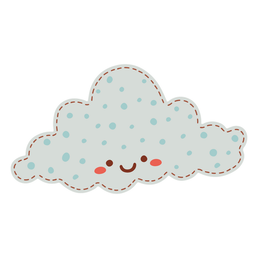 White dotted cute cloud PNG Design