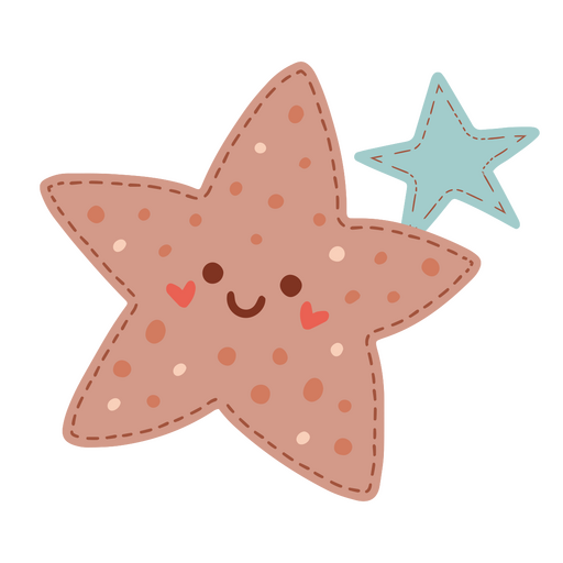 Two cute stars PNG Design