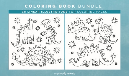 Dinosaurs coloring book design pages