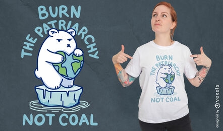 Burn the Patriarchy Polar Bear T-shirt Design
