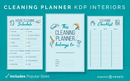 House cleaning diary design template KDP