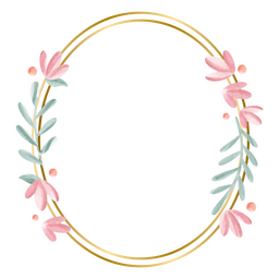 Marco de acuarela floral ovalado Diseño PNG