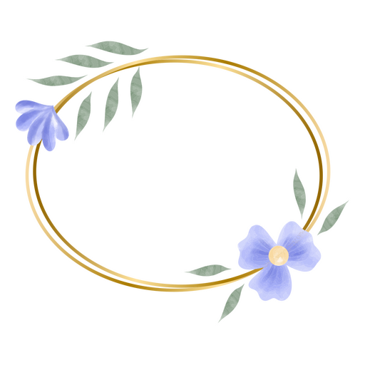 Blumenrahmen Aquarell oval PNG-Design