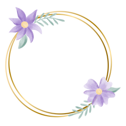 Circle floral watercolor frame PNG Design Transparent PNG