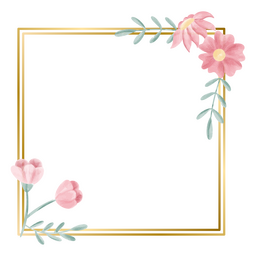 Blumenaquarell-Rahmenquadrat PNG-Design