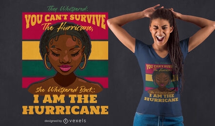 Diseño de camiseta de mujer huracán