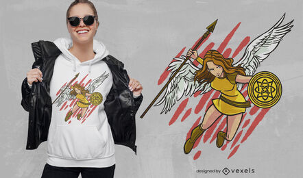 Design de camiseta de guerreiro Valkiria