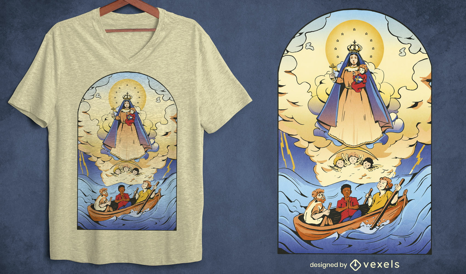 Christentum religiöses Porträt-T-Shirt-Design