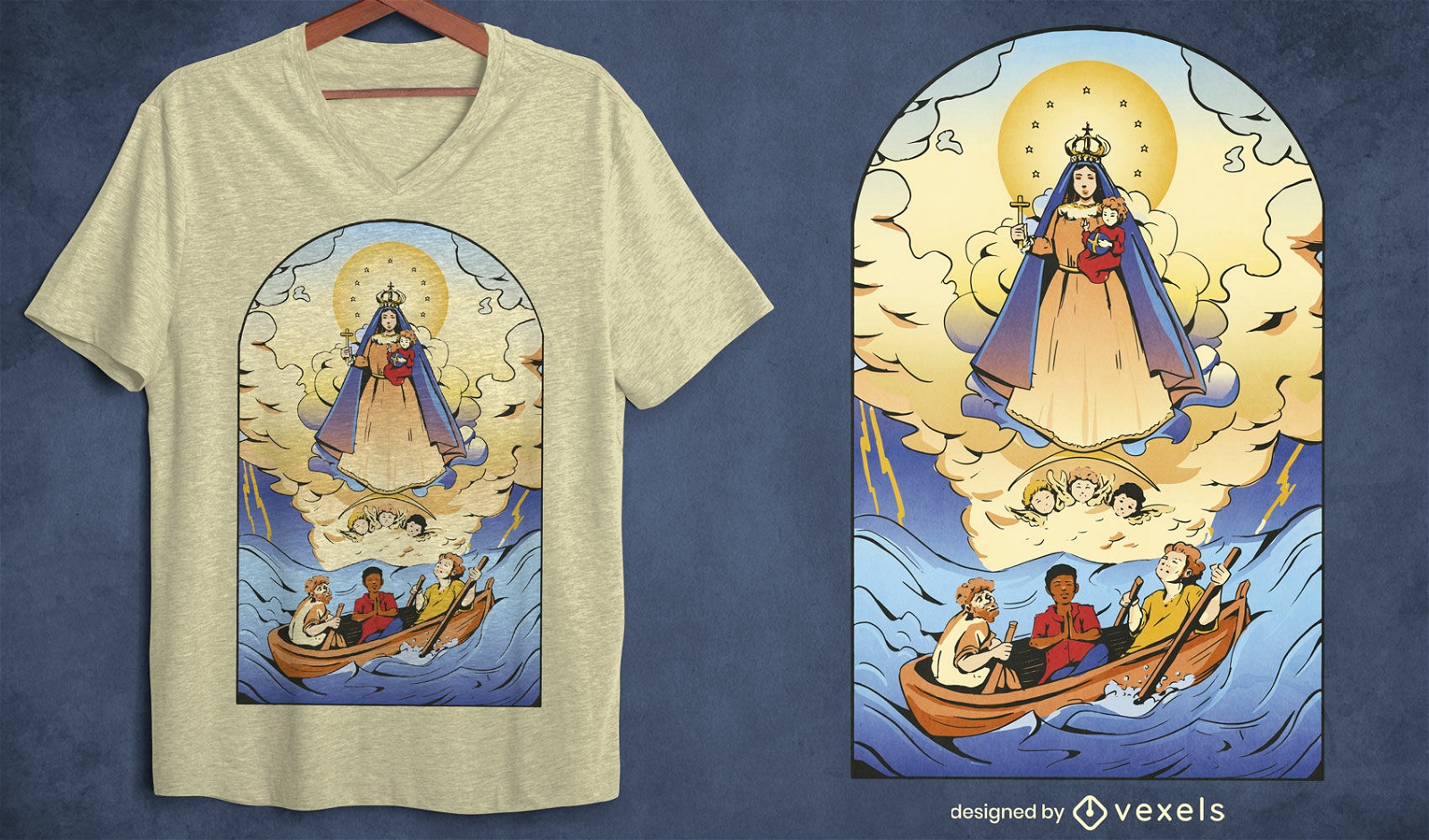 Design de camiseta com retrato religioso do cristianismo