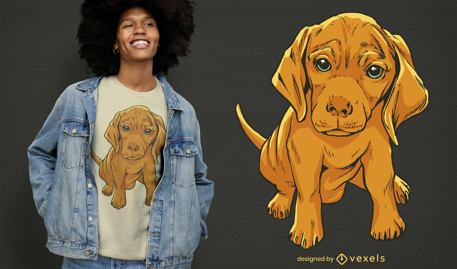 Diseño lindo de la camiseta del animal del perrito del perro
