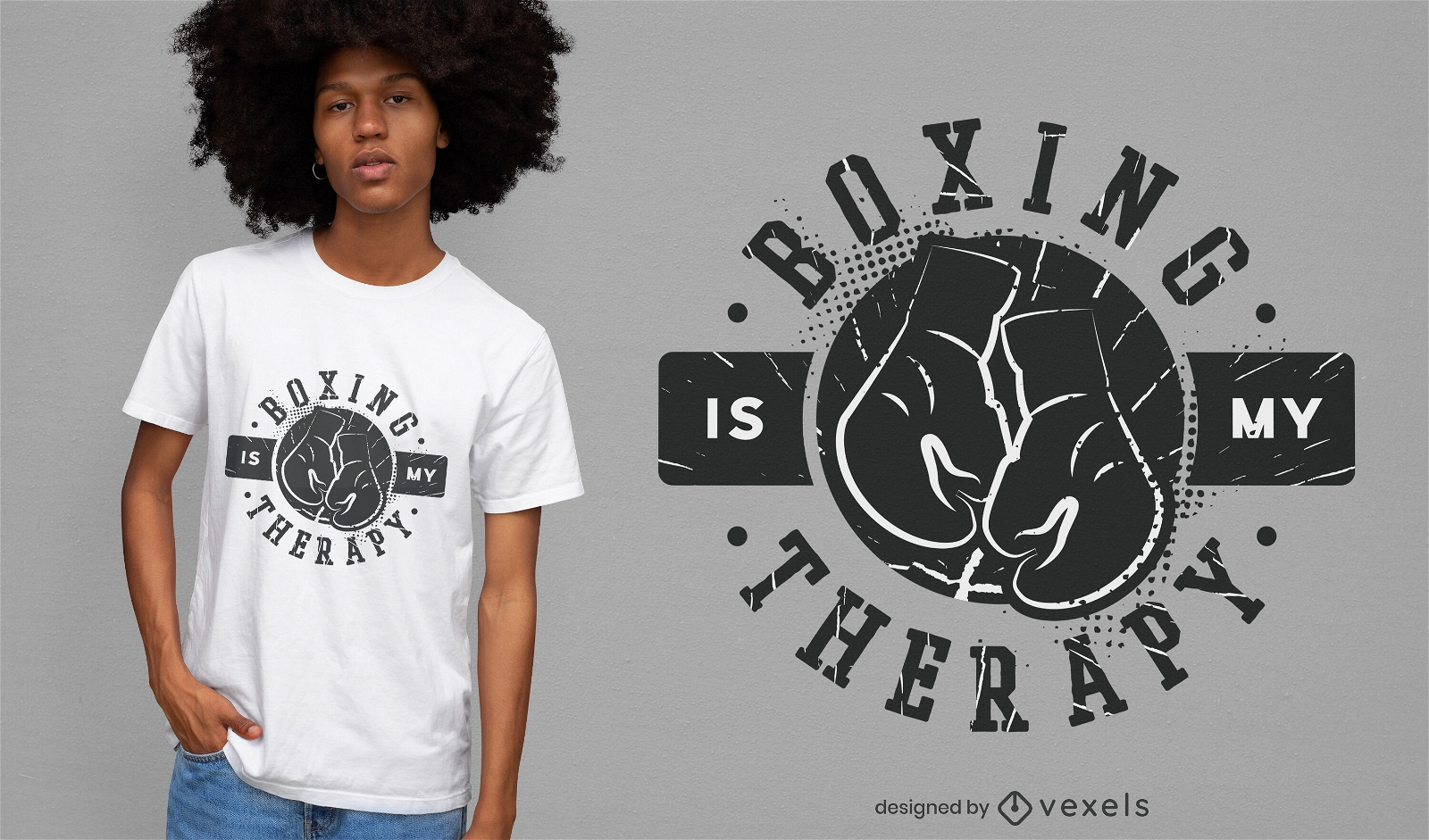 Design de camiseta com citação de boxe