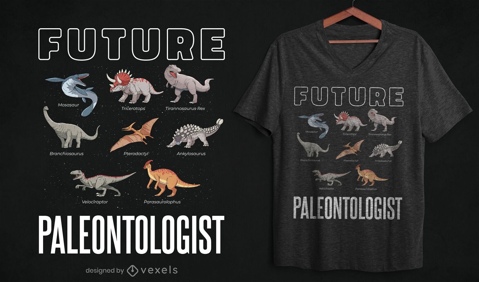 Design de camisetas para paleont?logos do futuro