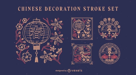 Chinese decoration stroke set