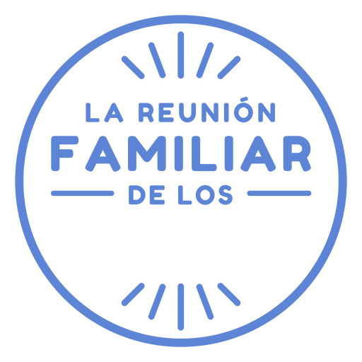 Frase azul personalizable español familiar Diseño PNG