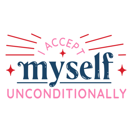 Accept myself motivational quote lettering PNG Design