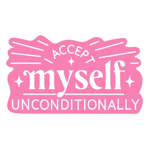 Accept myself motivational quote PNG Design