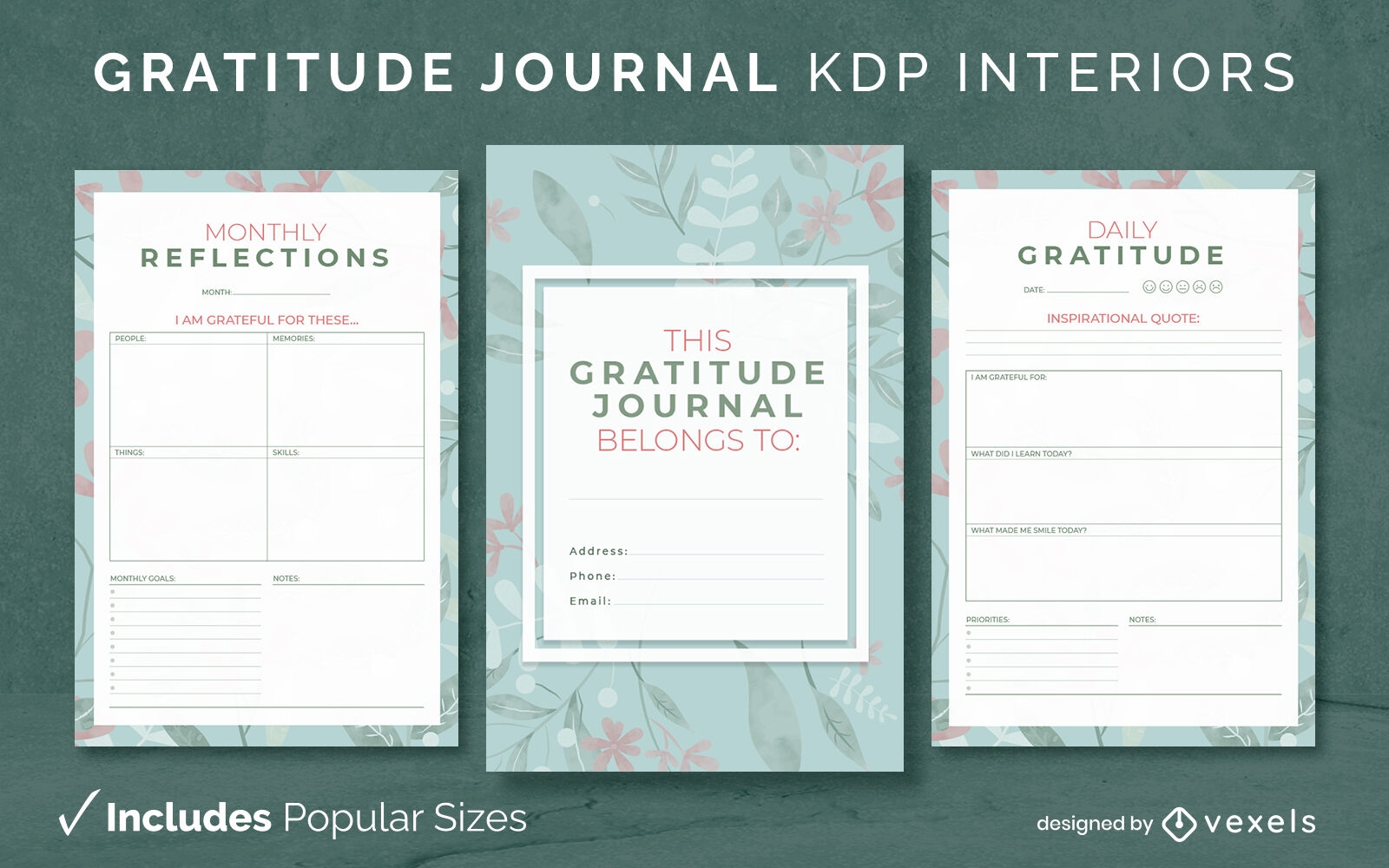 Gratitude Journal Template KDP Interior Design