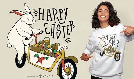 Easter rabbit in a bike t-shirt design