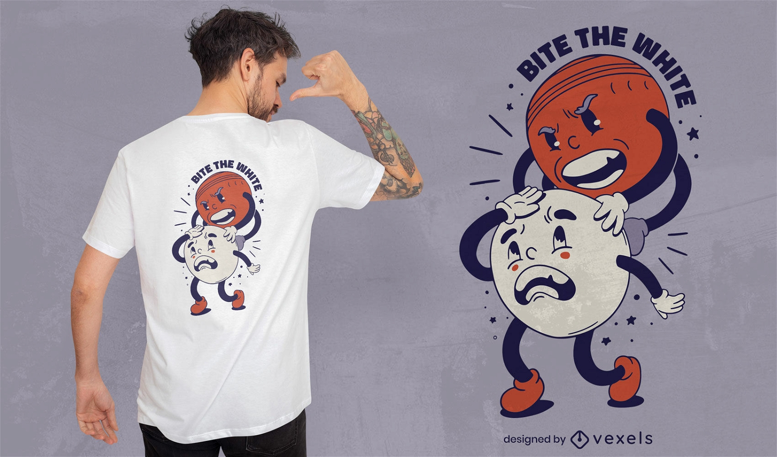 Diseño de camiseta de dibujos animados retro de balones deportivos.