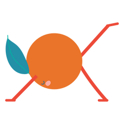 Laranja em pose de ioga Desenho PNG