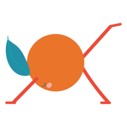 Orange in yoga pose PNG Design Transparent PNG