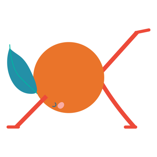 naranja en pose de yoga Diseño PNG