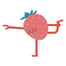 Strawberry in yoga pose PNG Design Transparent PNG