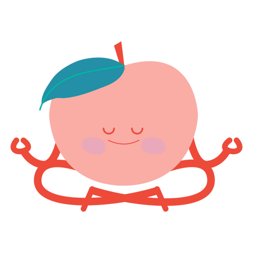 Peach meditating PNG Design