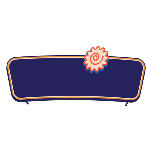 Blue and orange banner with a ramen topping on it PNG Design