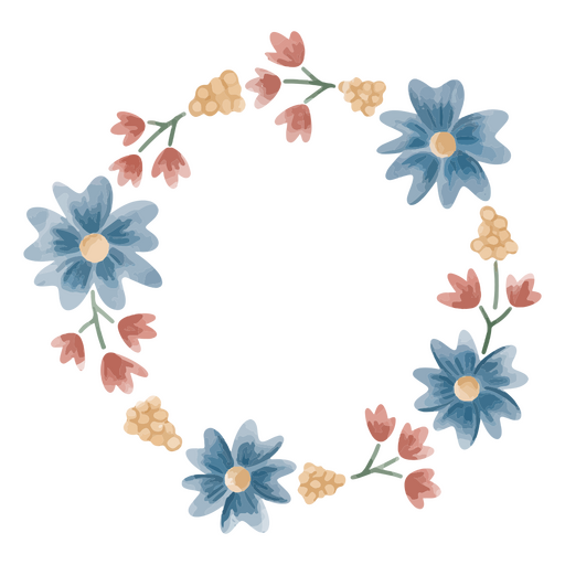 Floral watercolor wreath PNG Design