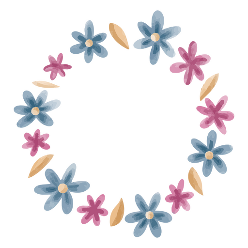 Flower watercolor wreath PNG Design
