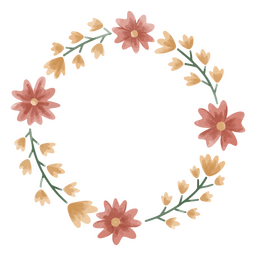coroa de flores em aquarela Desenho PNG