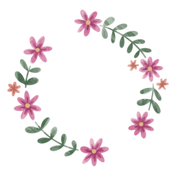 Design PNG E SVG De Aquarela Com Moldura Floral Rosa Para Camisetas