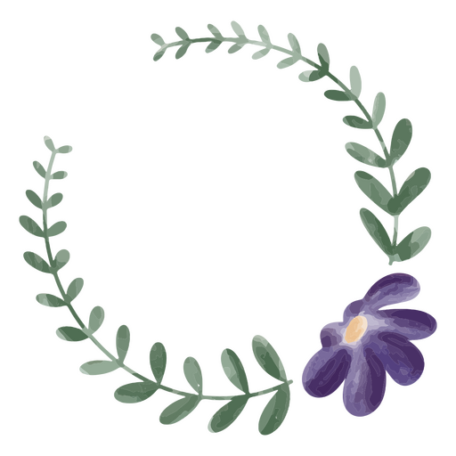Floral Frame Violet Flower PNG Design