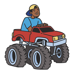 Kerl auf einem Lastwagen PNG-Design