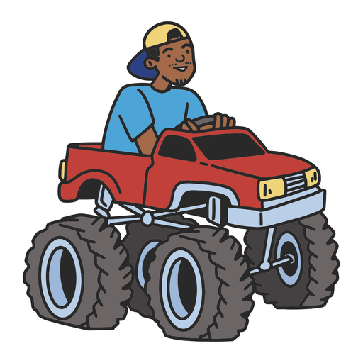Guy on a Truck  PNG Design