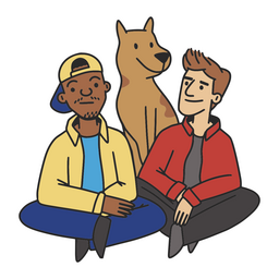 Friends and Dog PNG Design