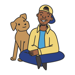 Black man with dog PNG Design Transparent PNG