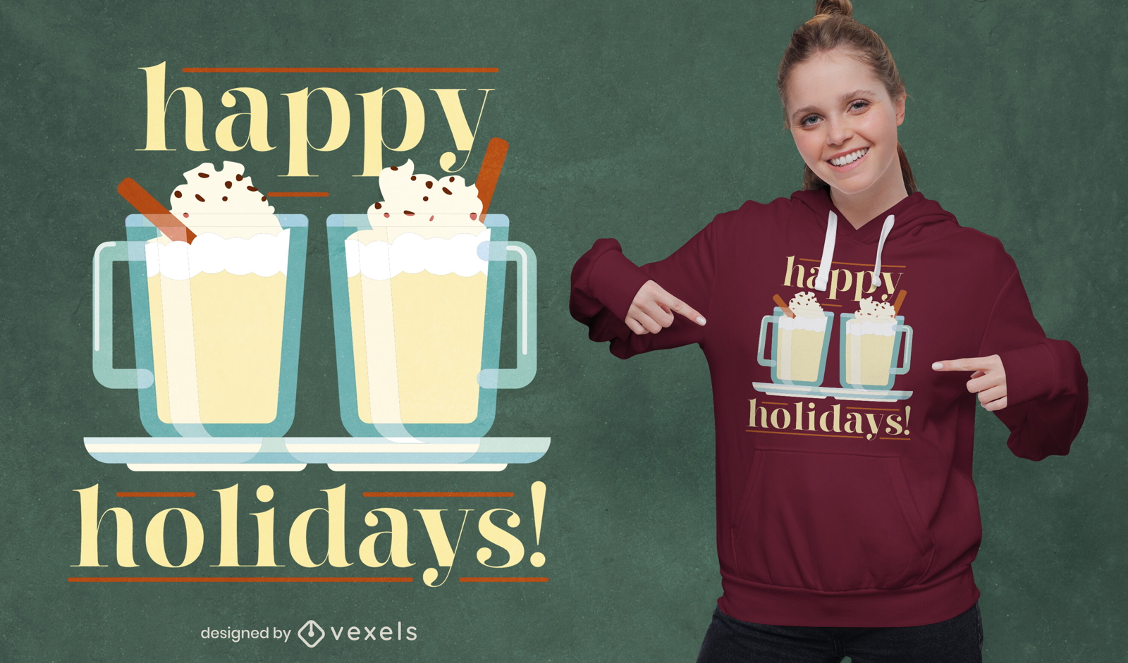 Eggnog holiday drink t-shirt design