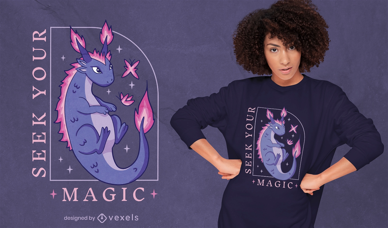 Design de camiseta de dragão mágico