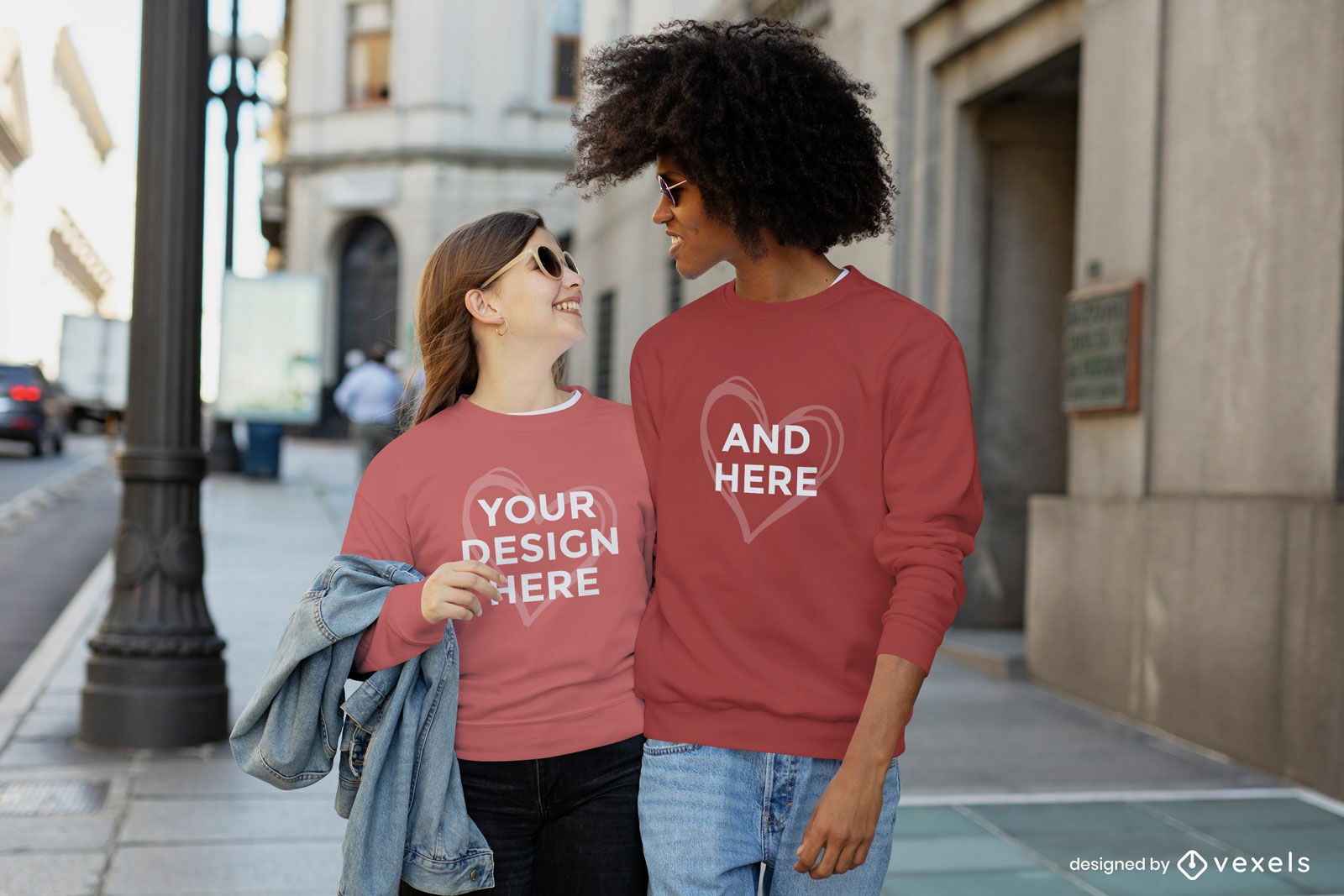 Paar im Straßen-Sweatshirt-Modell