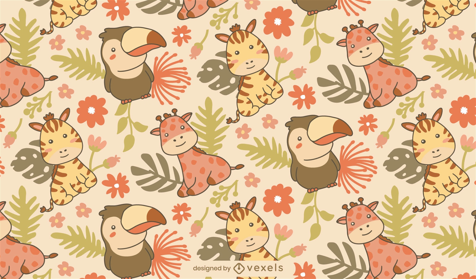 Baby animals pattern design