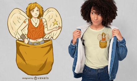 Design de camisetas Pocket Angel Rock