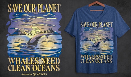 Diseño de camiseta Save Out Planet