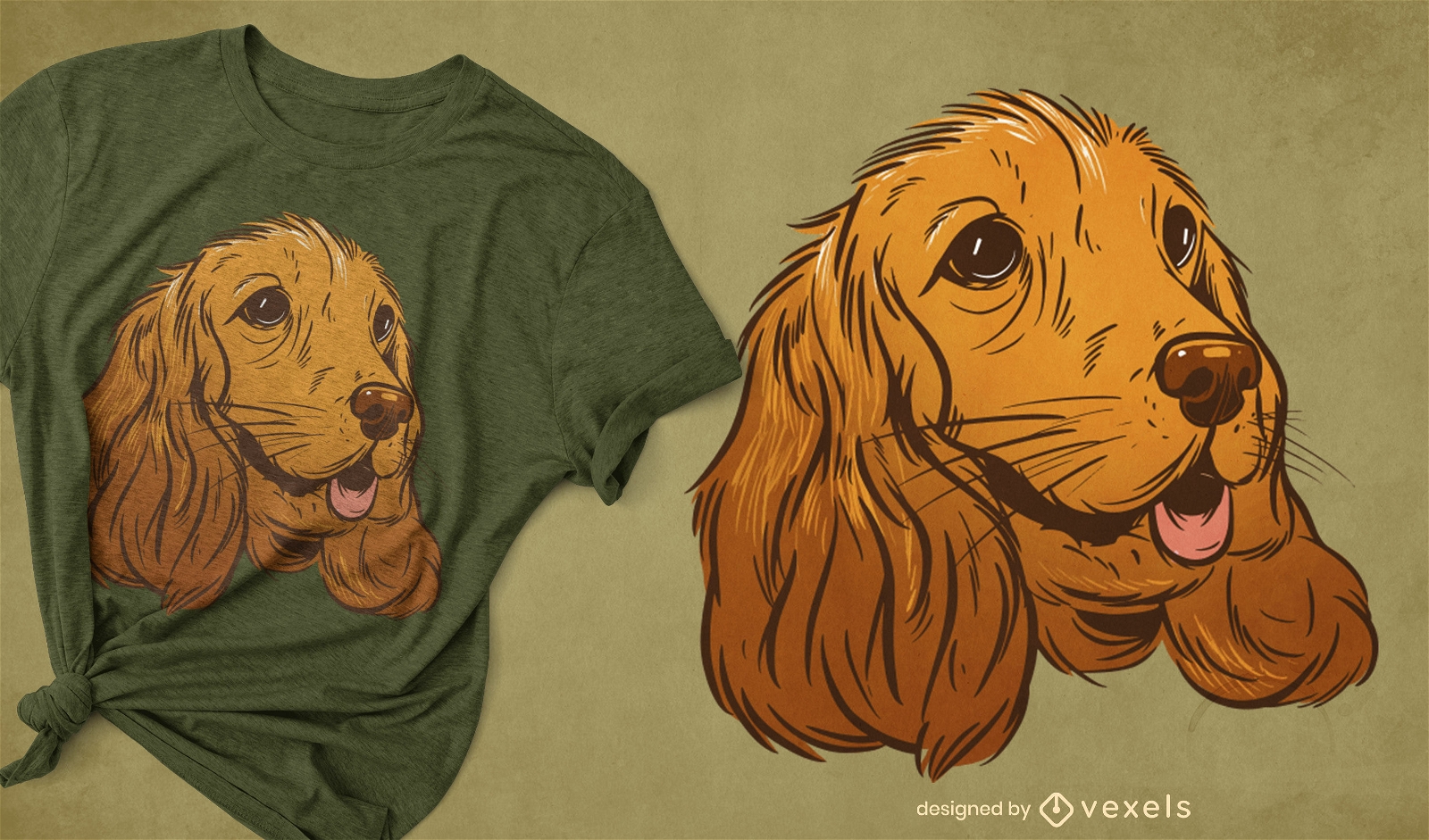 Coker Spaniel Dog T-shirt Design